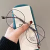 Classic Blue Light Blocking Women Glasses Frame Fashion Round Metal Reading Eyewear Optical Prescription Presbyopia Eyeglasses 3
