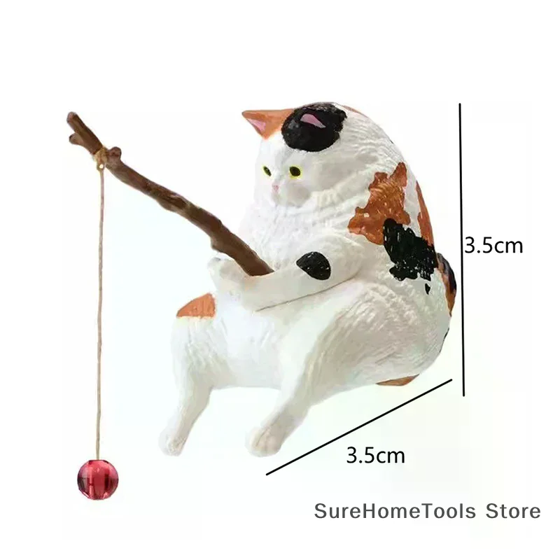 Fish Tank Fishing Cat Hanging Creative Landscape Office Ornaments Fishing Fun Mini Decorative Micro-Landscape