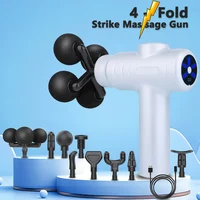 Massage Gun Variable Frequency 5 Levels Fascial gun Dual mode 4x Strike Massager head Massager Body Neck Back Leg Fitness Tool