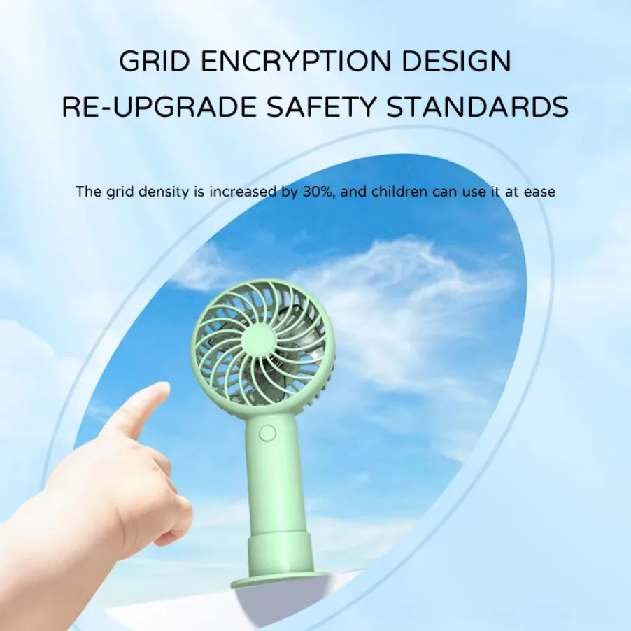 Three Gear Adjustable Mini Portable USB Handheld Small Pocket Fans Desktop Noise Reduction Fan for Office Bedroom Outdoor Travel