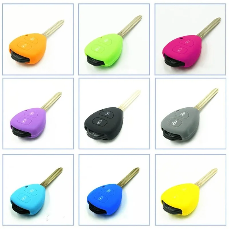 Custodia Per Chiave Auto In Silicone Cover Auto Key Shell Holder Protector Per Toyota Corolla New Vios Camry Yaris Rav4 Hilux Cruiser Fortuner