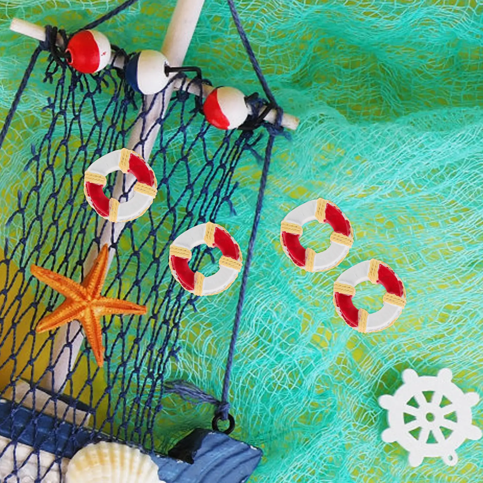 YARNOW 30 Mini Salvavidas Decorativos De Resina | Decoración Náutica Para Fiestas Y Hogar