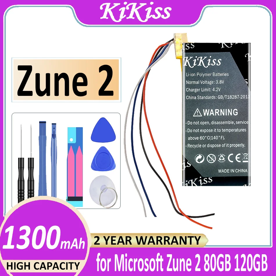 

Аккумулятор KiKiss Zune 2 (X814399-001) 1300 мАч для Microsoft X814399-001 Zune2 80 ГБ 120 Гб аккумулятор