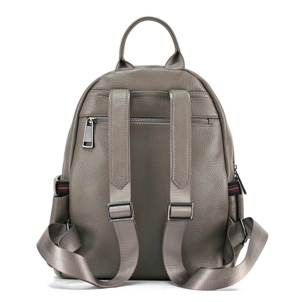 Full-grain Leather Backpack Women's Large Capacity Travel Backpack Simple And Fashionable Female Leather Backpack Commuter Bag