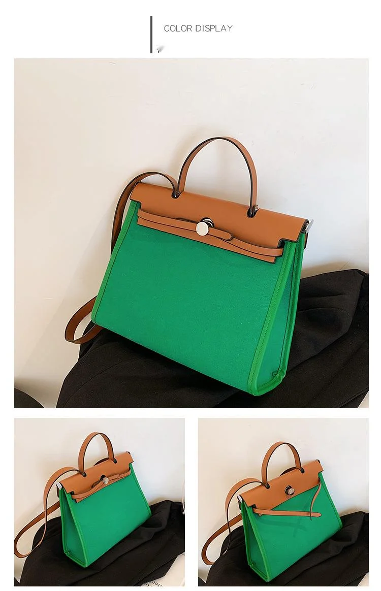 2023 neue heiße Verkauf Mode kleine quadratische Tasche Leinwand Damen Tasche Vintage Aktentasche Handtasche eine Schulter Umhängetasche_voghion.com