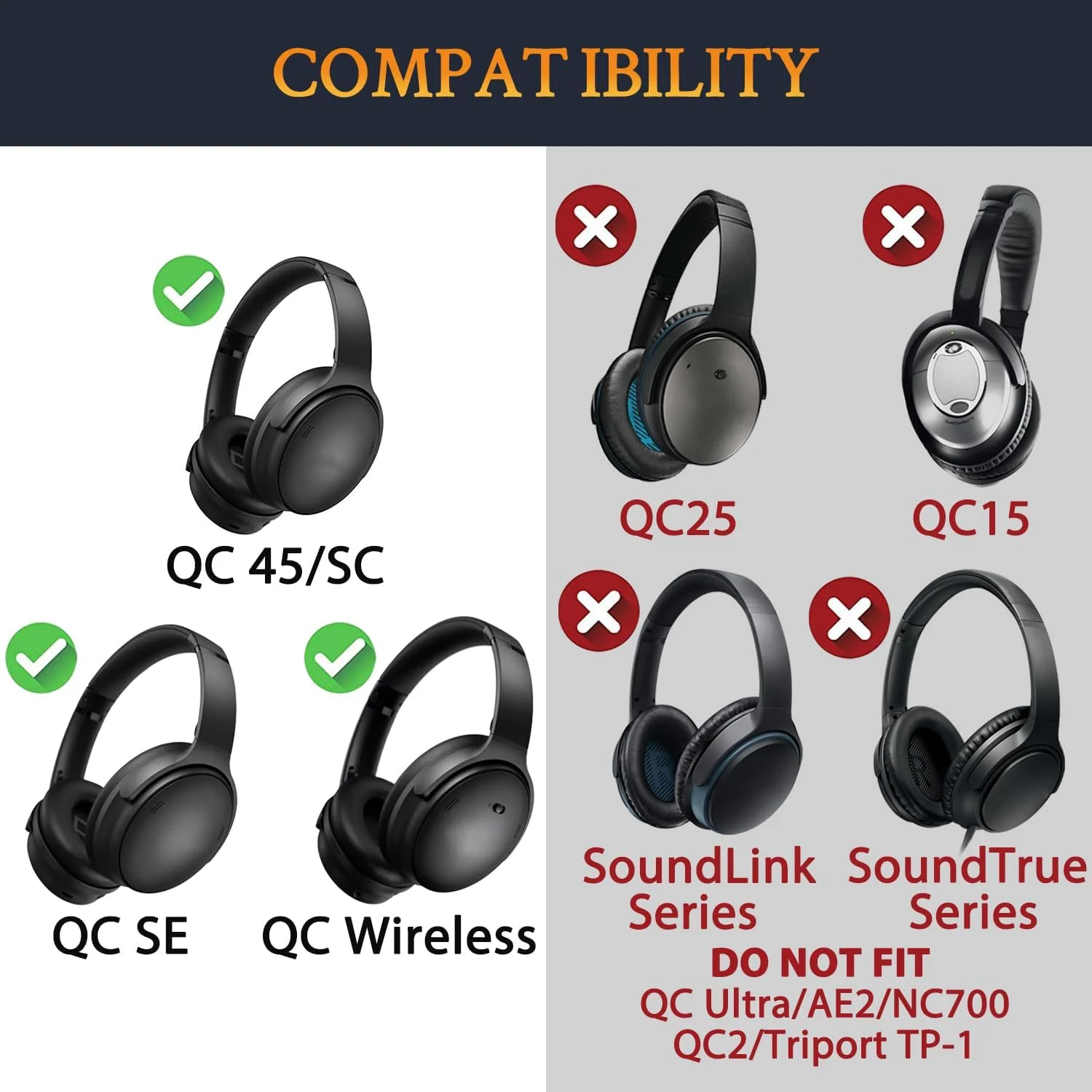 Premium Replacement Ear Cushions - Soft Protein Leather Earpads
