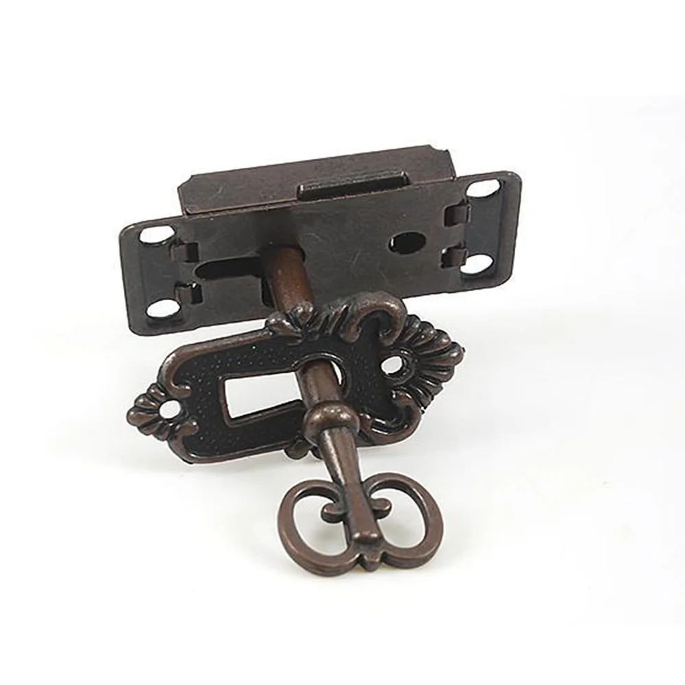 Serratura Vintage Per Armadi E Scatole Legno - 2 Pezzi Con Chiave E Viti, Stile Antico - Foto 11