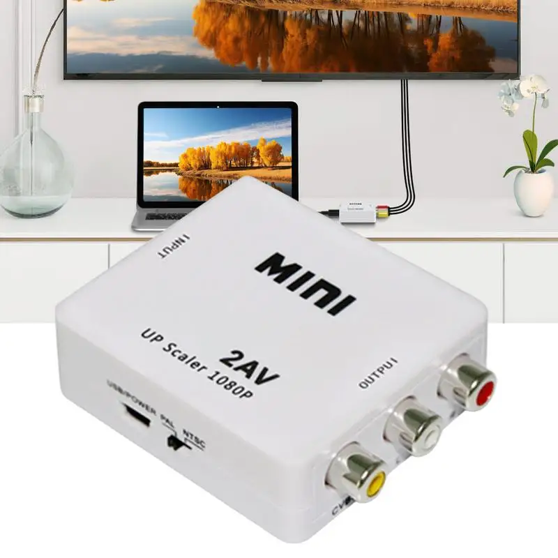 AV Adapter Video AV Audio Adapter Composite CVBS Capture Convert Connect Set-top Box To Old TV Supports PAL/NTSC