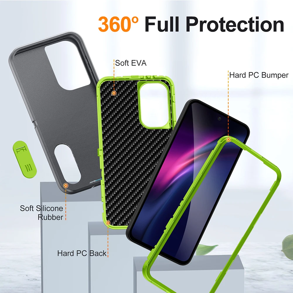 Enhanced Military Grade 3-in-1 Kickstand Defender Case with Ott-Box Cover