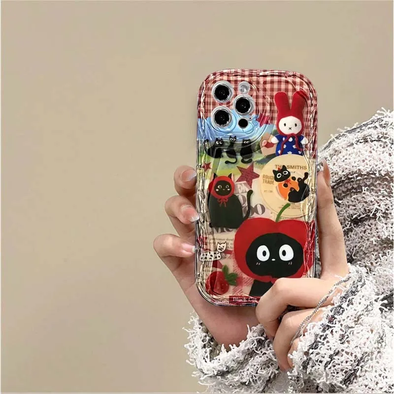 Black Cat Cartoon Design Phone Case