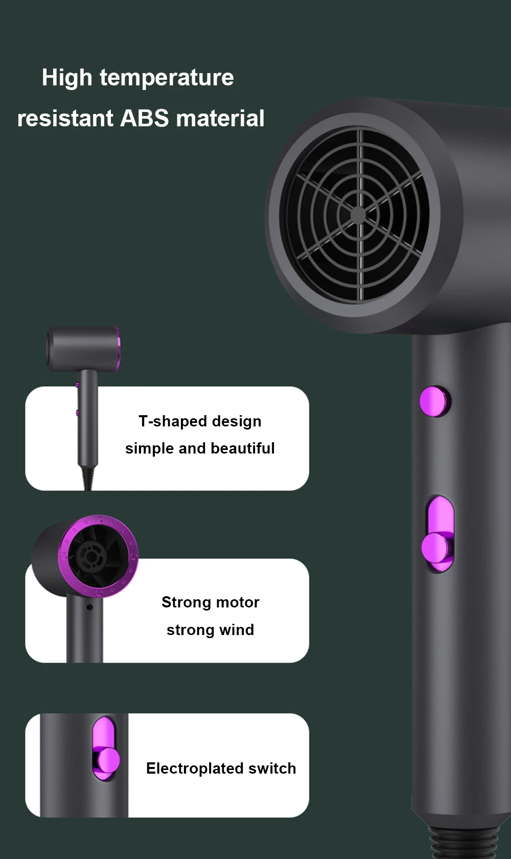 Secador de Cabelo Salão de Beleza Quente e Frio Cuidados com o Cabelo Profissional Azul-ray Negativo Forte Vento ar Mini Viagem Íon 10 Computers & Electronics