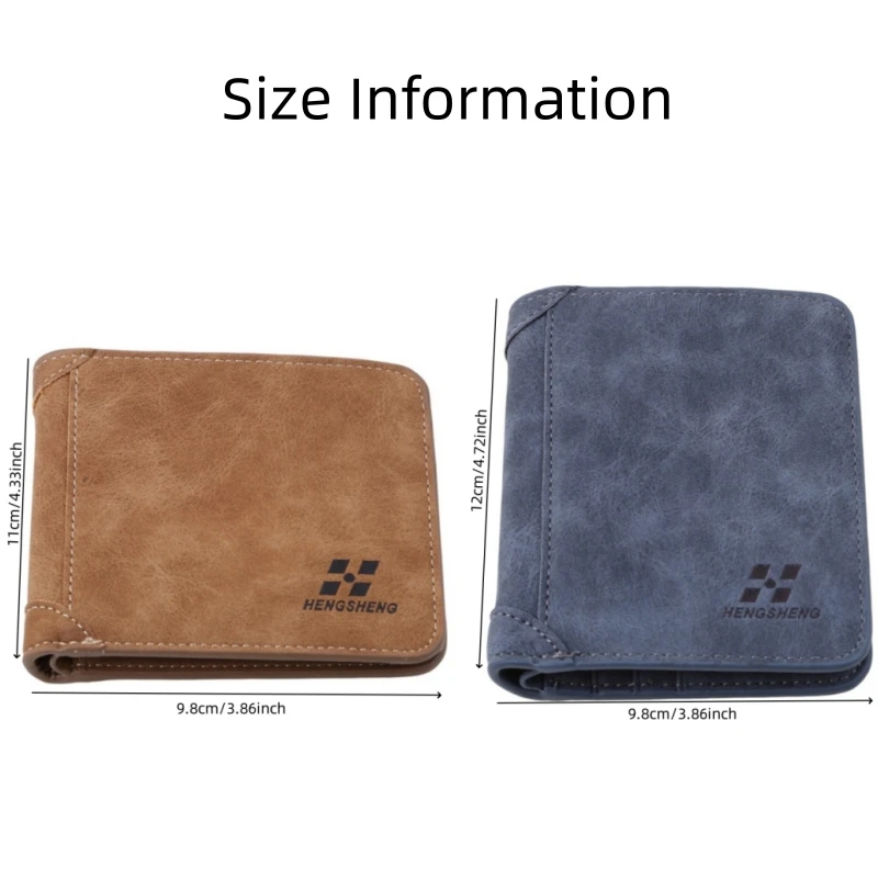 Men's Wallet Leather Billfold Slim PU Credit Card/ID Holders Inserts Coin Purses Luxury Business Foldable Wallet