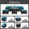 Outdoor Patio Dark Brown Rattan 7 Piece Sectional Set PE Wicker Conversation Sofa with Liftable Storage Table, Non-Slip 5" Thick 2