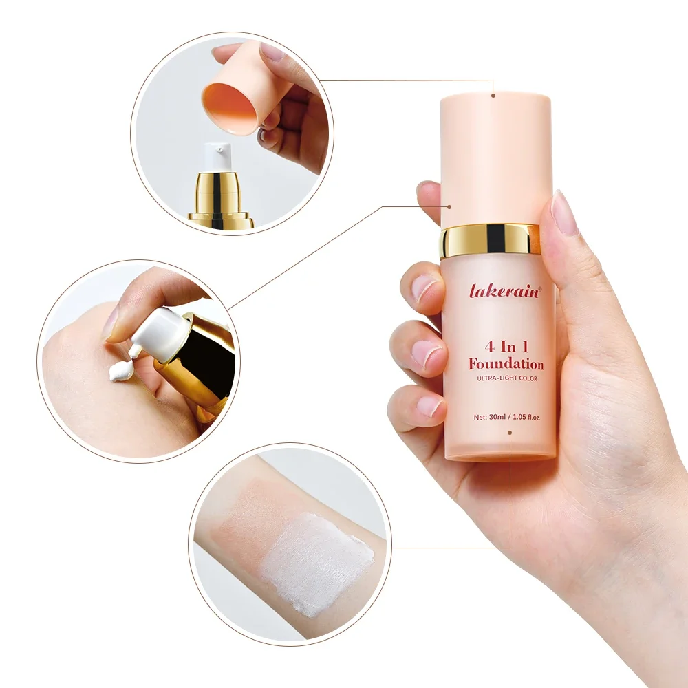 Liquid Foundation White Color Changing Foundation SPF30 Soft Matte Long Lasting Hydrating Makeup Base Concealer CC Cream 30ml 6