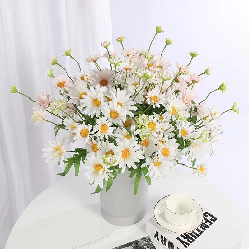 6PCS Artificial Flowers Outdoors Fake Small Daisy Flower UV Resistant for Home Indoor Outside Planter Garden Wedding Vase Decor |