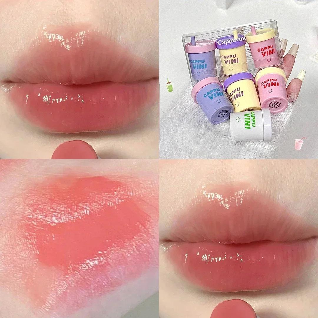 1pc/3pc Cute Little Milk Can Lipgloss Moisturizing Mirror Water
