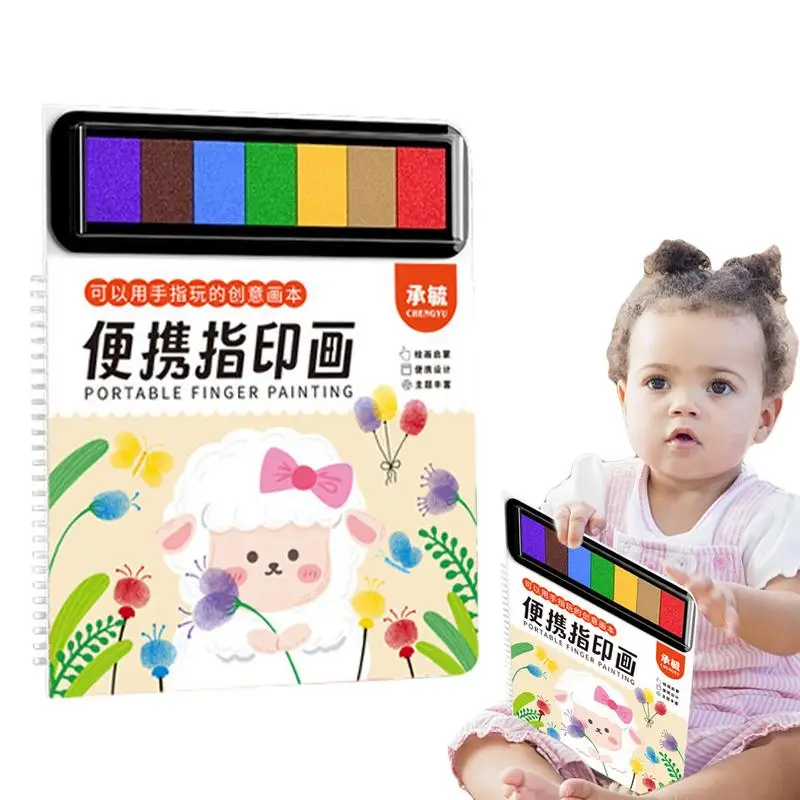 

Finger Paint Book For Kids Children Cartoon Washable Finger Coloring Book Thick Drawing Books For Stimulating Creativity Cute