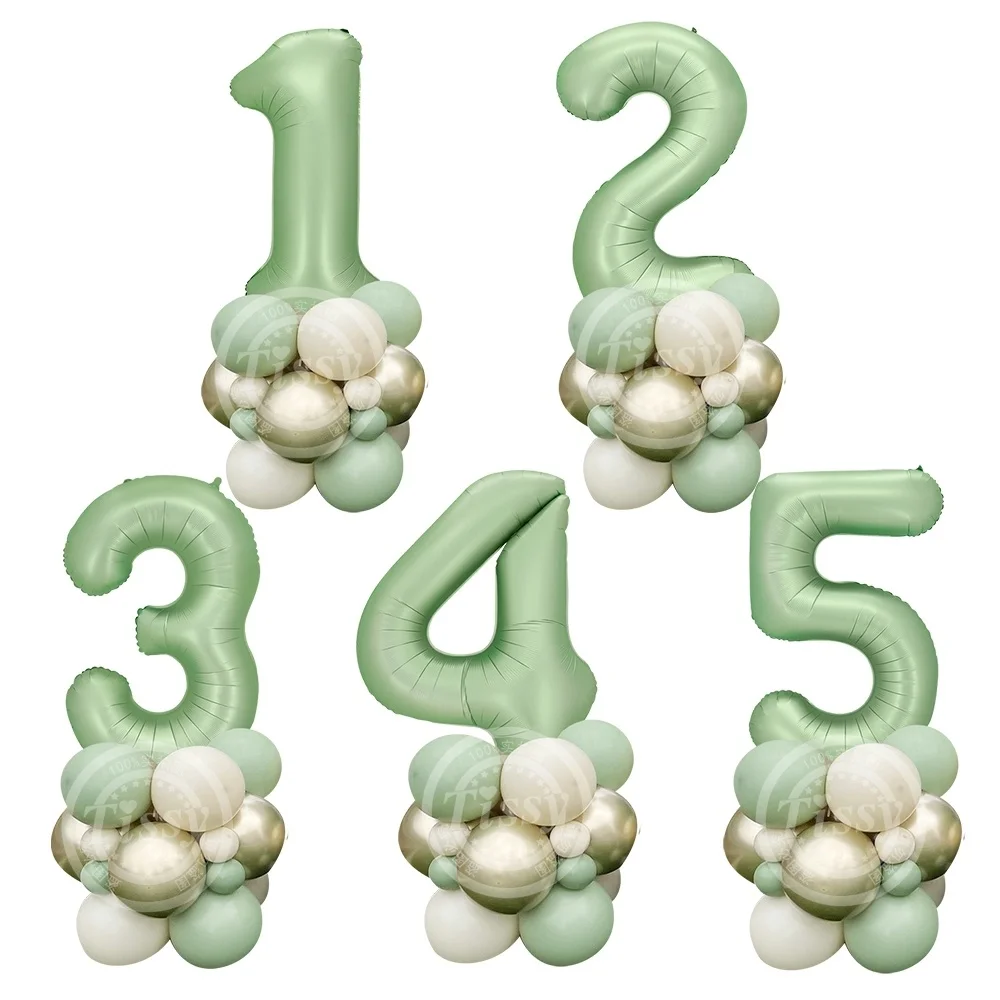 Description Picture 3 of item1set 32inch Green Number Balloon With Vintage Balloon Tower For 30 40 50 Birthday Party Decoration Kids DIY Party Gifts Supplies