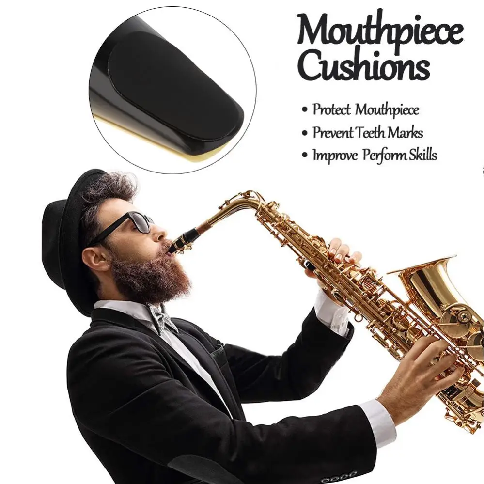 Saxophone Mouthpiece Silicone Sax Mouthpiece Patches Mouthpiece Cushions For Alto Tenor Saxophone Clarinet Woodwind 8Pcs