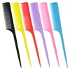 6Pcs Rat Tail Comb Picking Combs Plastic Hairdressing Comb Anti-static Hair Styling Comb for Barber Salon Home Use Brush C0028A 1