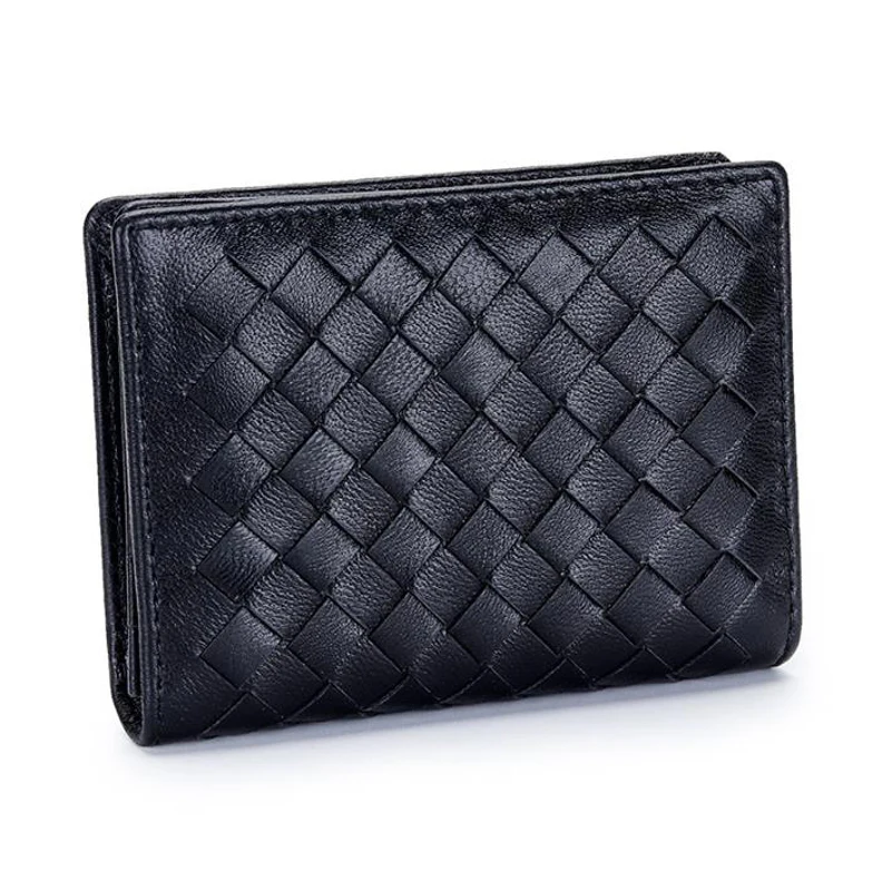 

Western Sheepskin Braided Women Men Wallet Fashion Woven More Card multifunctional Business Money Clip Women Card Holder