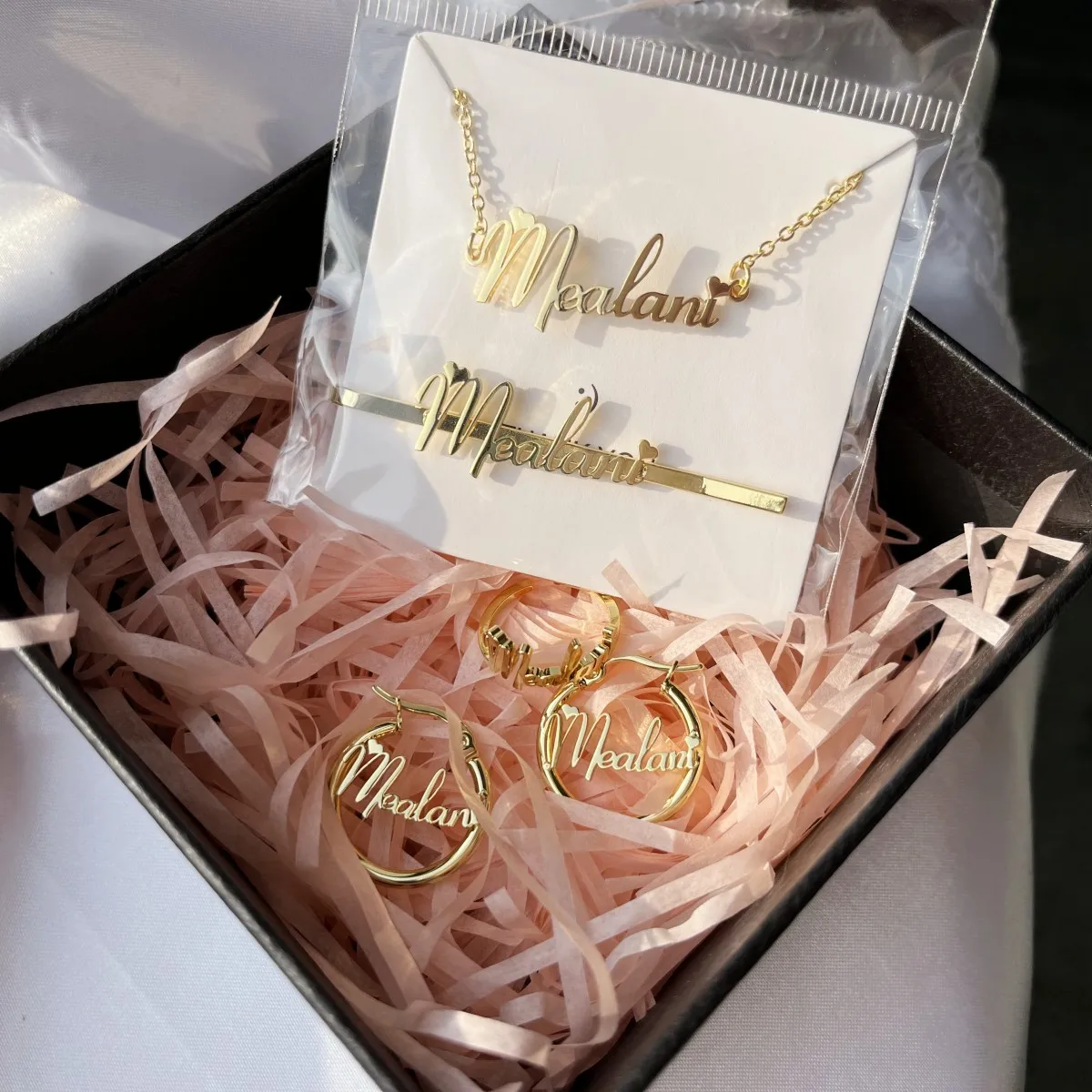 Duoying Custom Name Jewelry Set For Kids Stainless Steel Nameplate Bracelet 18K Gold Customized Baby Name Necklace S7831B1D21B33432C97085C659Fce9E27G