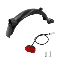 Enhanced Electric Scooter Rear Mudguard Fender with Taillight Replacement Accessories (Black)