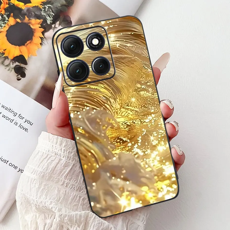 Floral Bamboo Cat Cartoon Soft Silicone Back Cover