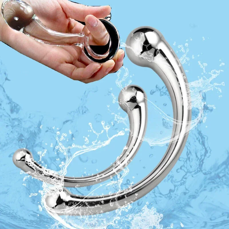 Stainless Steel /Glass Anal Dildo Butt Plug G Spot  Massager Vagina Masturbation Body Stimulate Anal Trainer Butt Plug Sex Toys