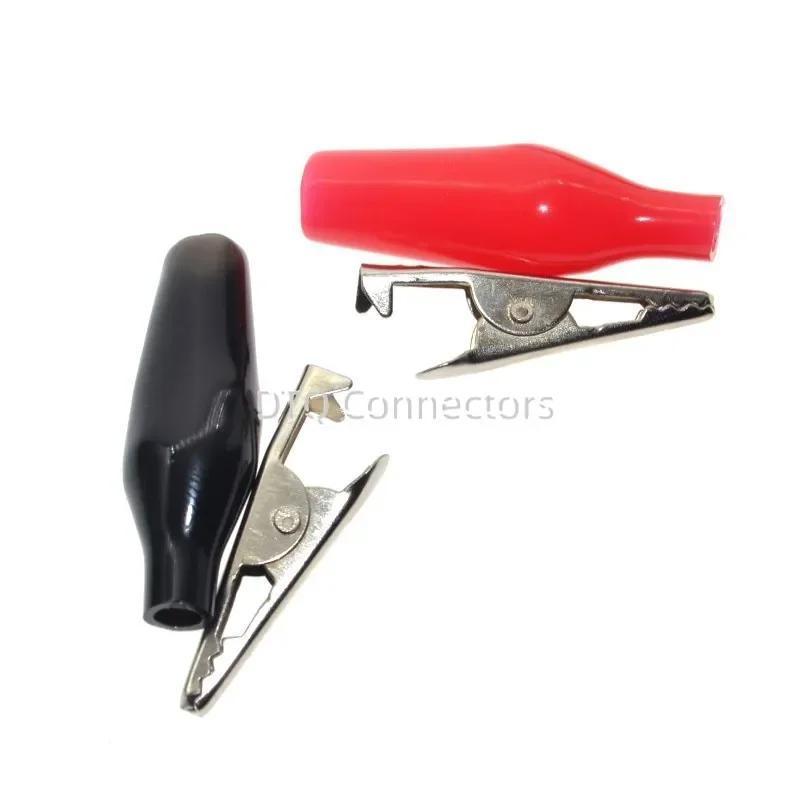 10pcs Metal Alligator Clips Crocodile Electrical Clamps Testing Probes with Plastic Boot for Car Auto Battery Black Red