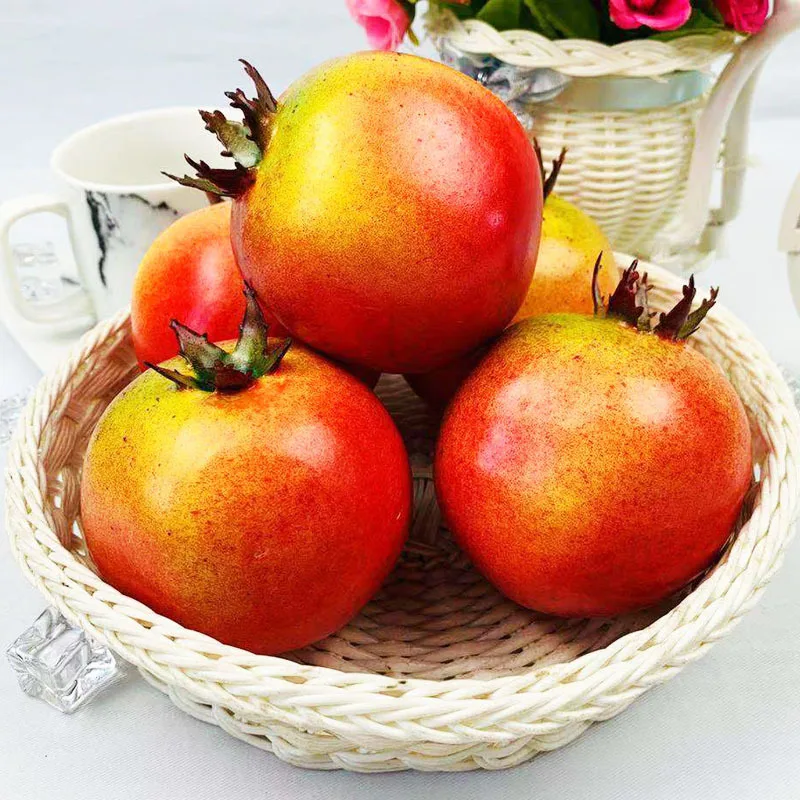 5PCS 7cm Artificial Pomegranate Christmas Halloween New Year Festival Party Home Living Room Decor Fake Fruits Photography Props artificial fruits and vegetables