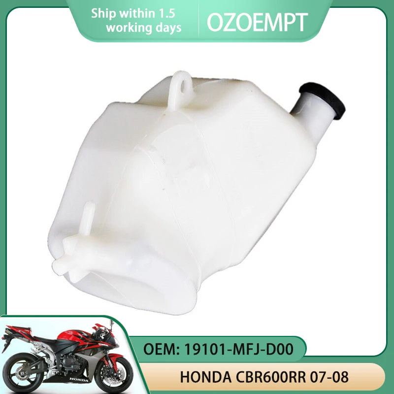 

OZOEMPT Motorcycle Radiator Cooling Water/Coolant Storage Recovery Tank Apply to HONDA CBR600RR 07-08 O​EM: 19101-MFJ-D00