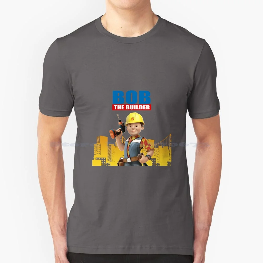 Bob The Builder I Can Fix It T Shirt 100% Cotone Tee Construction Tv Show Digger Scoop Lofty Muck Roley Dizzy Wendy Può Fix It