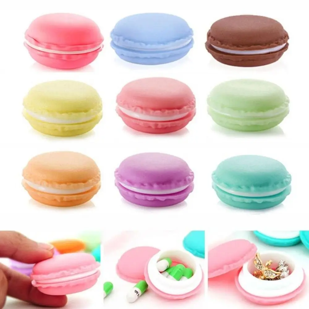 Portable Candy Color Macaron Jewelry Box Moisture-proof Round Mini Storage Box Dust-proof Cute Medicine Travel Tool