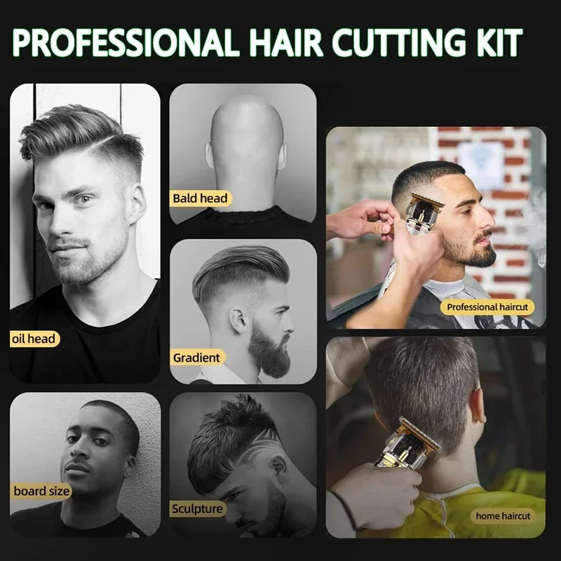 Hair Clipper Heavy Metal Hair Cutting Machine for Men Barber Shop Trimmer Mower Electric Shaver Haircut Beard Trimmer