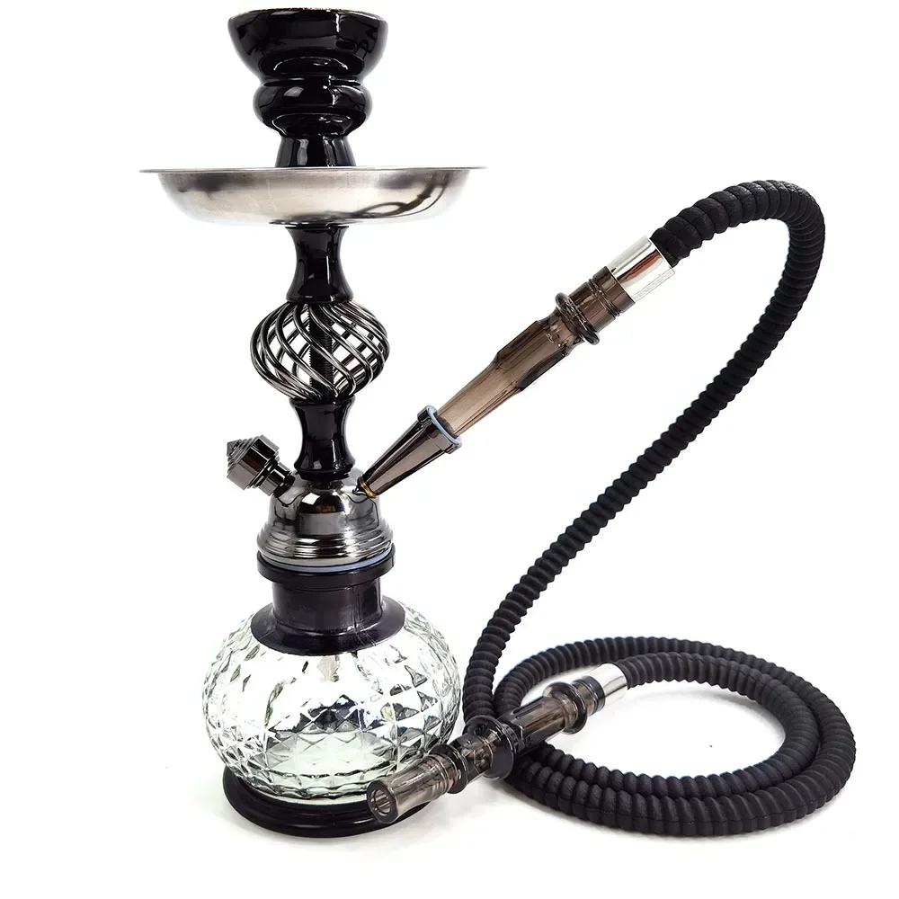 Mini Portable Metal Hookah Smoking Pipes Double Tubes Single Pipe Arabian Shisha Set Hooka Grass Full Lighters Accessories Home hookah set