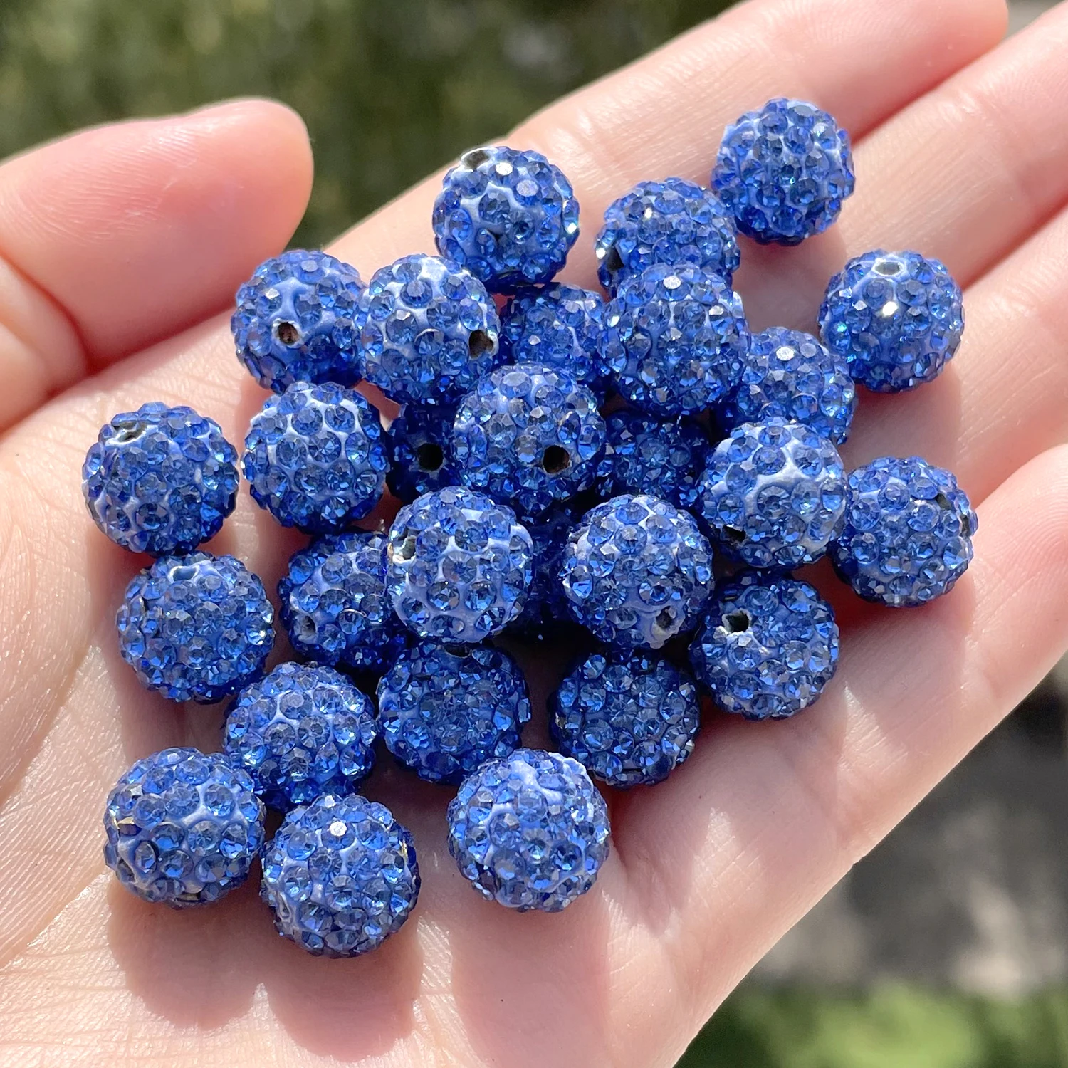 10pcs 6/8/10mm Czech Crystal Rhinestones Pave Disco Ball Clay Beads Round Spacer Beads Charms for DIY Jewelry Making Bracelet