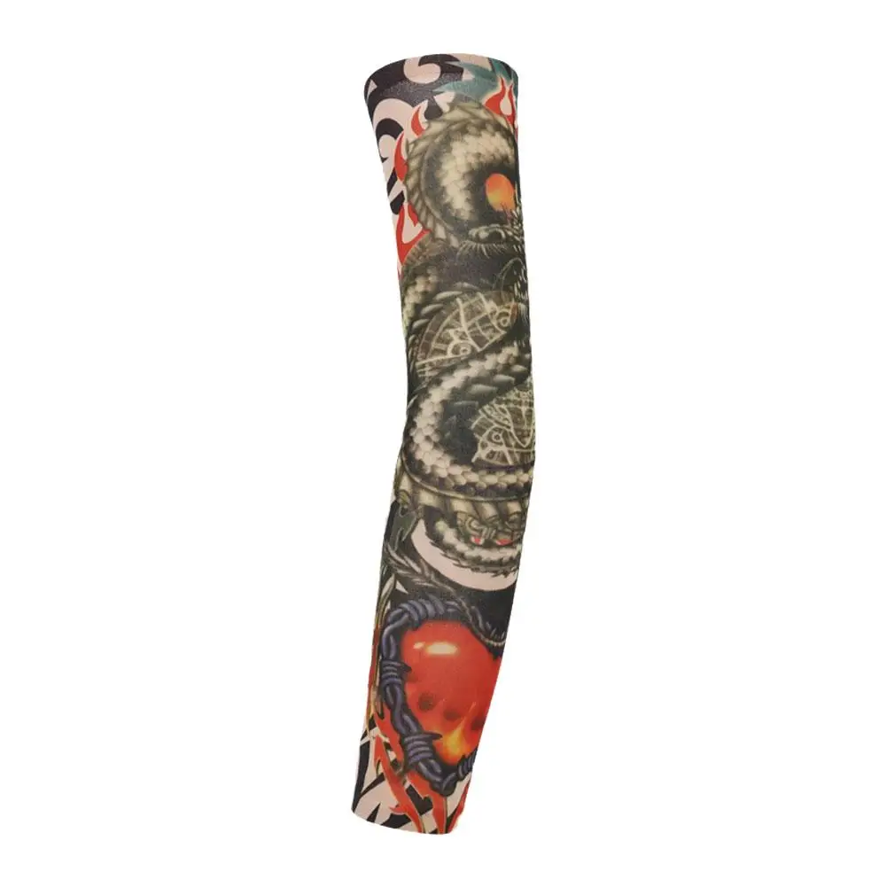 Tattoo Arm Sleeve Man Fake Temporary Tattoo Arm Sleeves Uv Printed Punk Unisex Cool Elastic Warmers-proof K3b0
