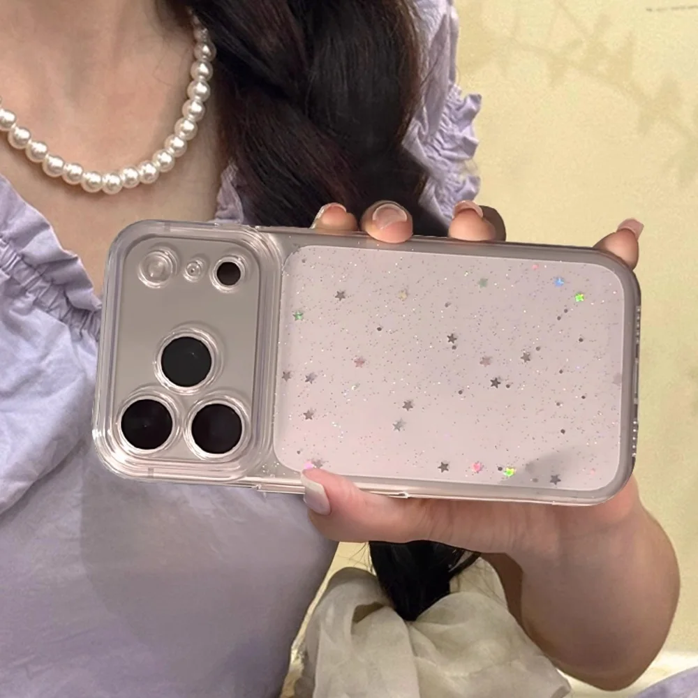 Luxury Bling Star Sequins Glitter Clear Powder Sparkle Phone Case