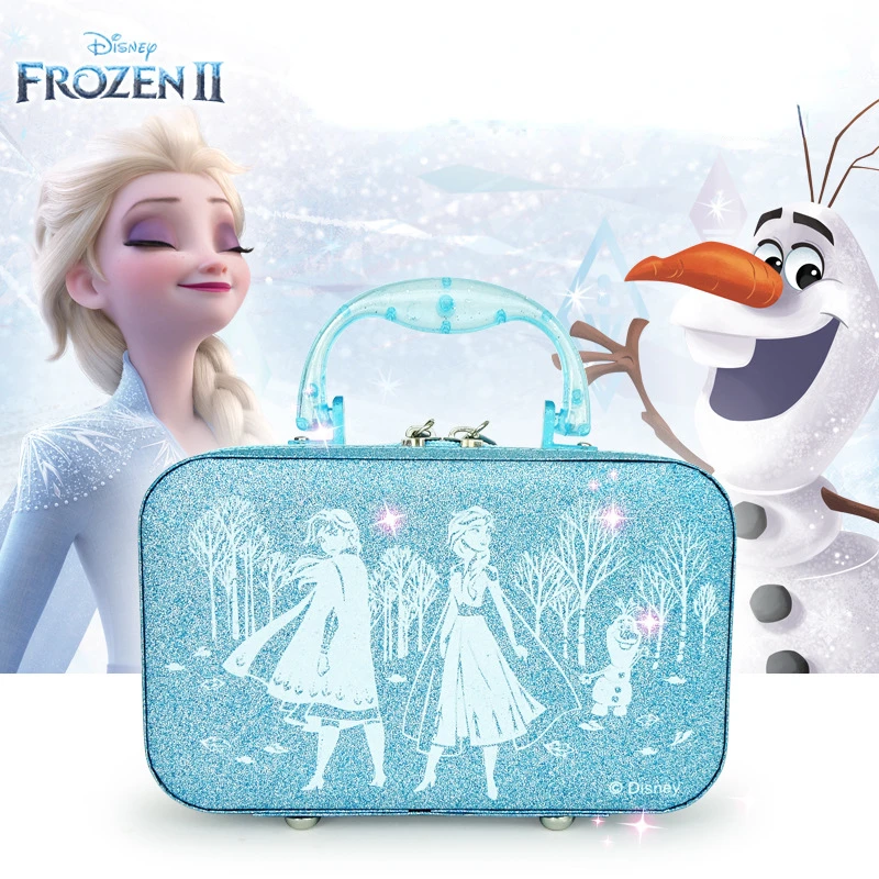 Disney girls Frozen Anna Elsa Makeup Toys Children's Cosmetic Bag Makeup Box Set Portable Birthday Gifts