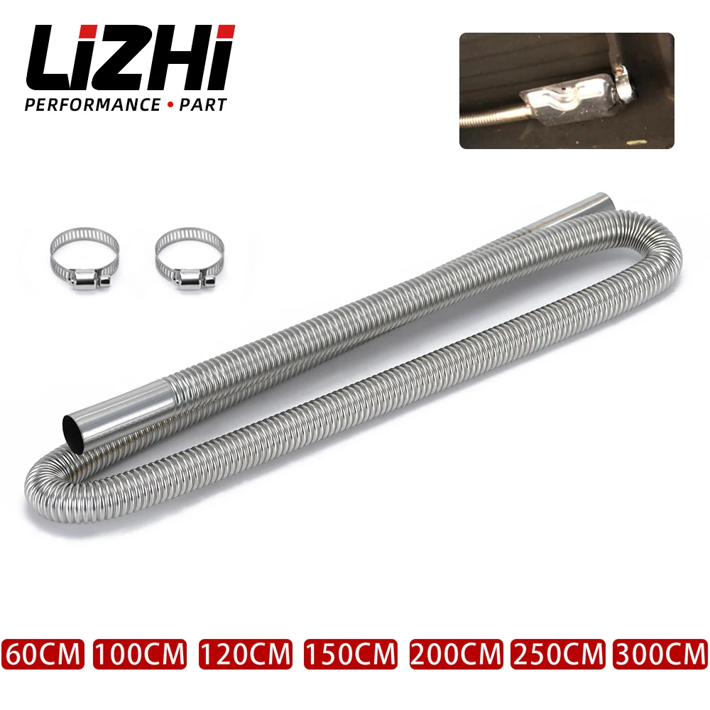 60cm 100cm 120cm 150cm 200cm 250cm 300cm Air Diesel Parking Heater Stainless Steel Exhaust Pipe Tube Gas Vent Hose Car Truck VAN