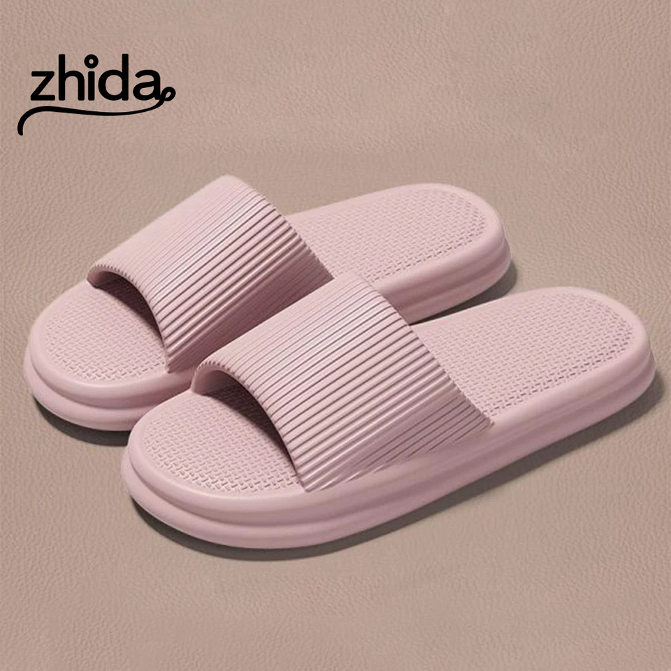 ZHIDA Thick Platform Cloud Slippers EVA Soft Sole Pillow Slides Summer Beach Flip Flops Women Non Slip Bathroom Home Slippers