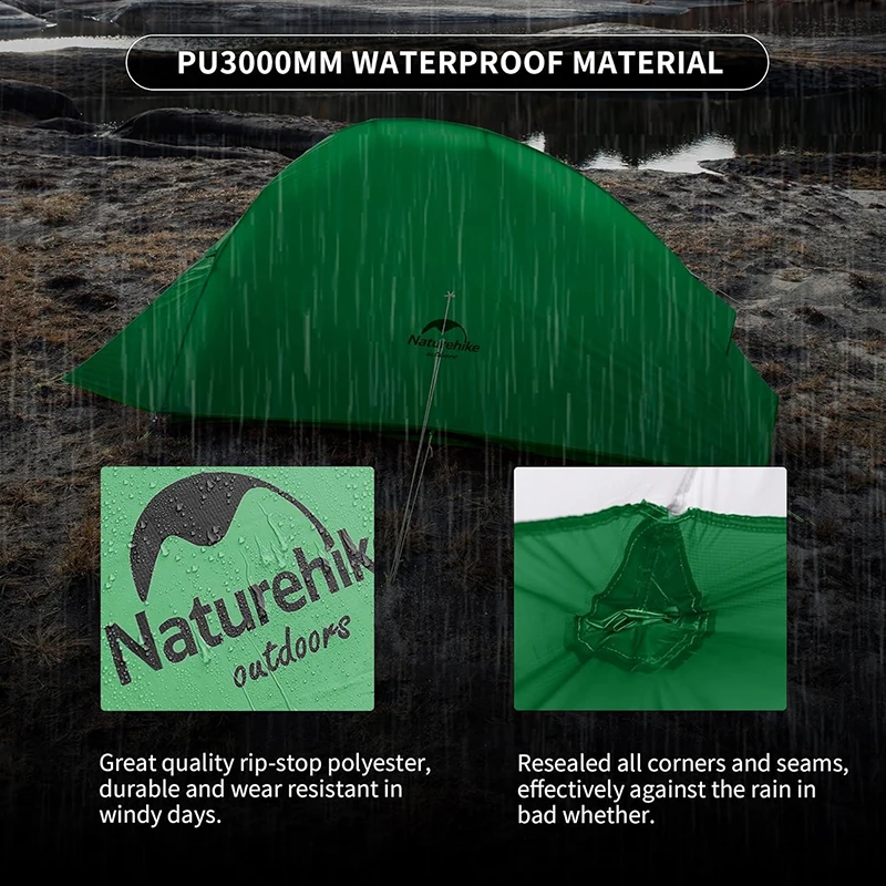 Naturehike Cloud Up 1 Person Backpacking Tent Ultralight Waterproof Double Layer Single Person Tent Outdoor Travel Camping