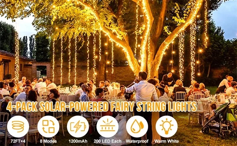 Description Picture 2 of itemLED Solar Light String Light Waterproof Garden Festoon Lamp Christmas Yard Patio Party Decor Accessories