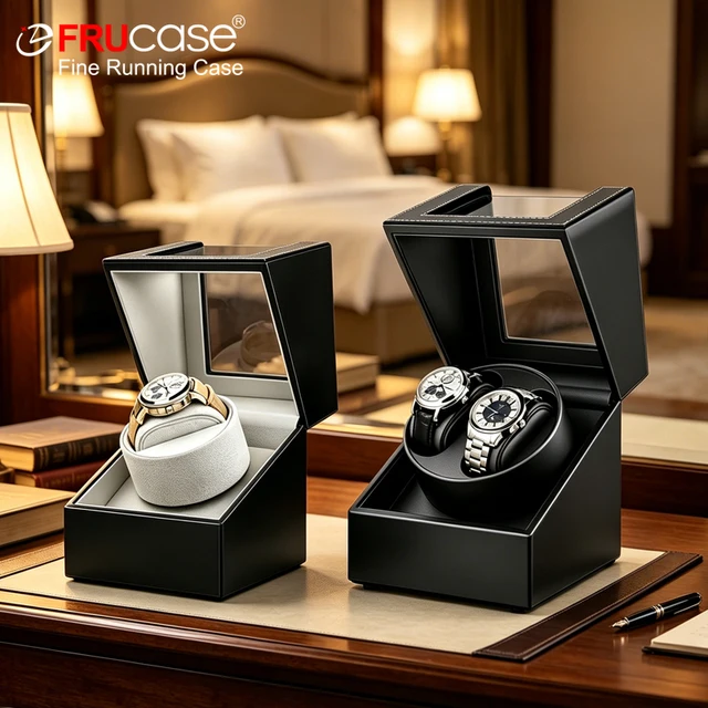 [Nouvellement Upgraded] FRUCASE PU Remontoir pour montres automatiques boîte de montre remontoir pour montre automatique enrouleur boite montre automatique remontoire a montre automatique Watch Winder 1