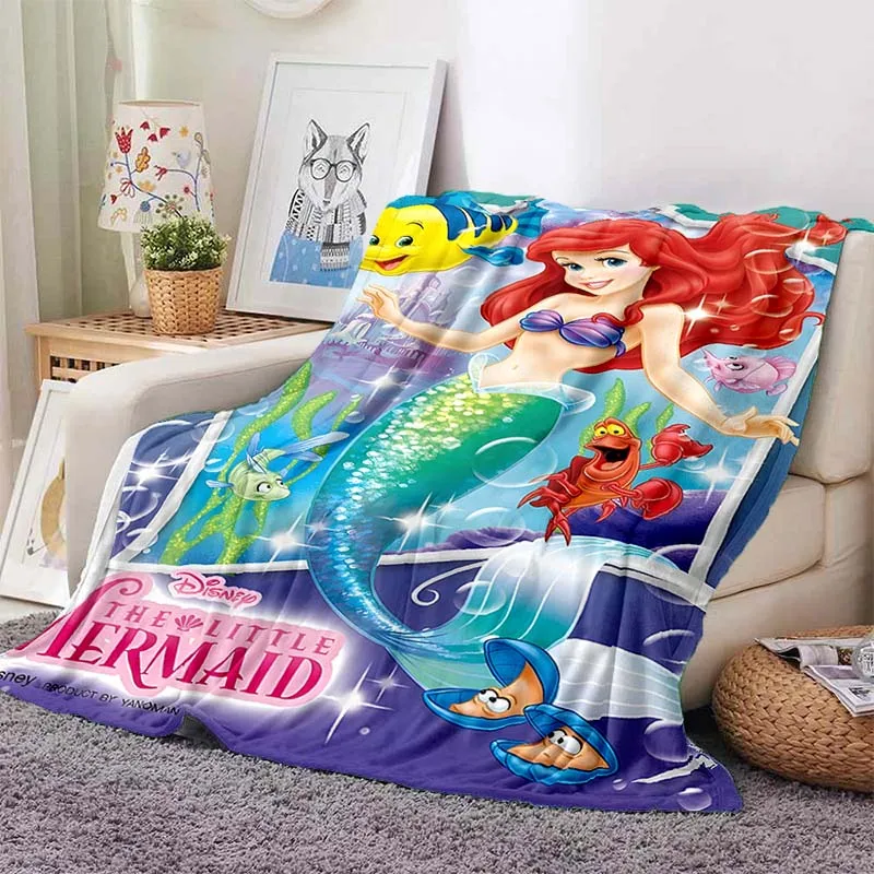The Little Mermaid Blanket Girls Soft Fluffy Throw Children Adult