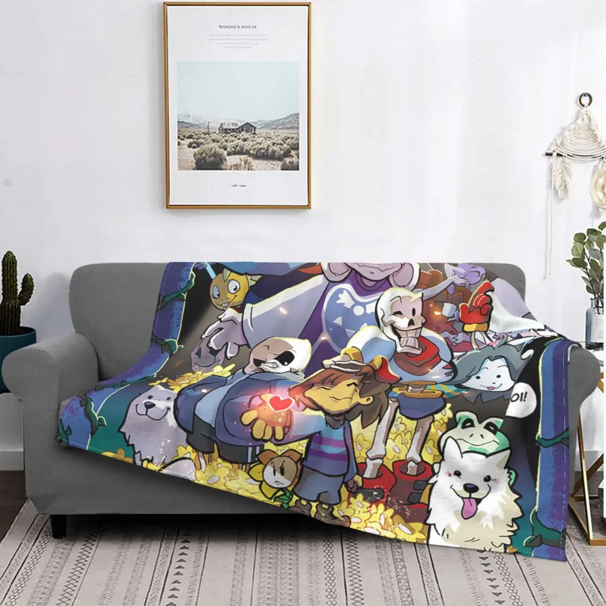 

Undertale 3D Cartoon Frisk Fleece Blanket Game Anime Teenager Fashion Throw Blankets for Home Hotel Sofa 150*125cm Plush Quilt