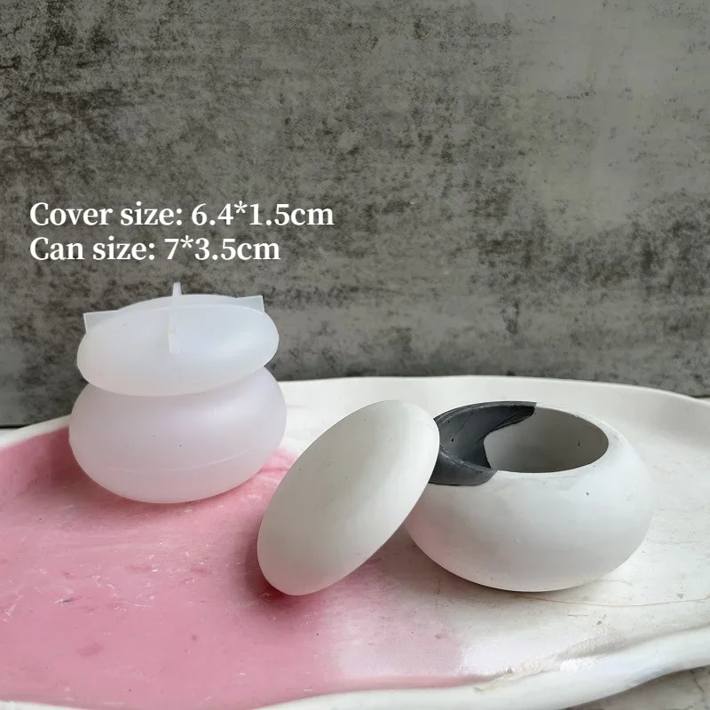 DIY Round Storage Tank Pottery Mold Jar Jewelry Storage Box Plaster Mold Candle Tank Silicone Home Decoration silicone mold