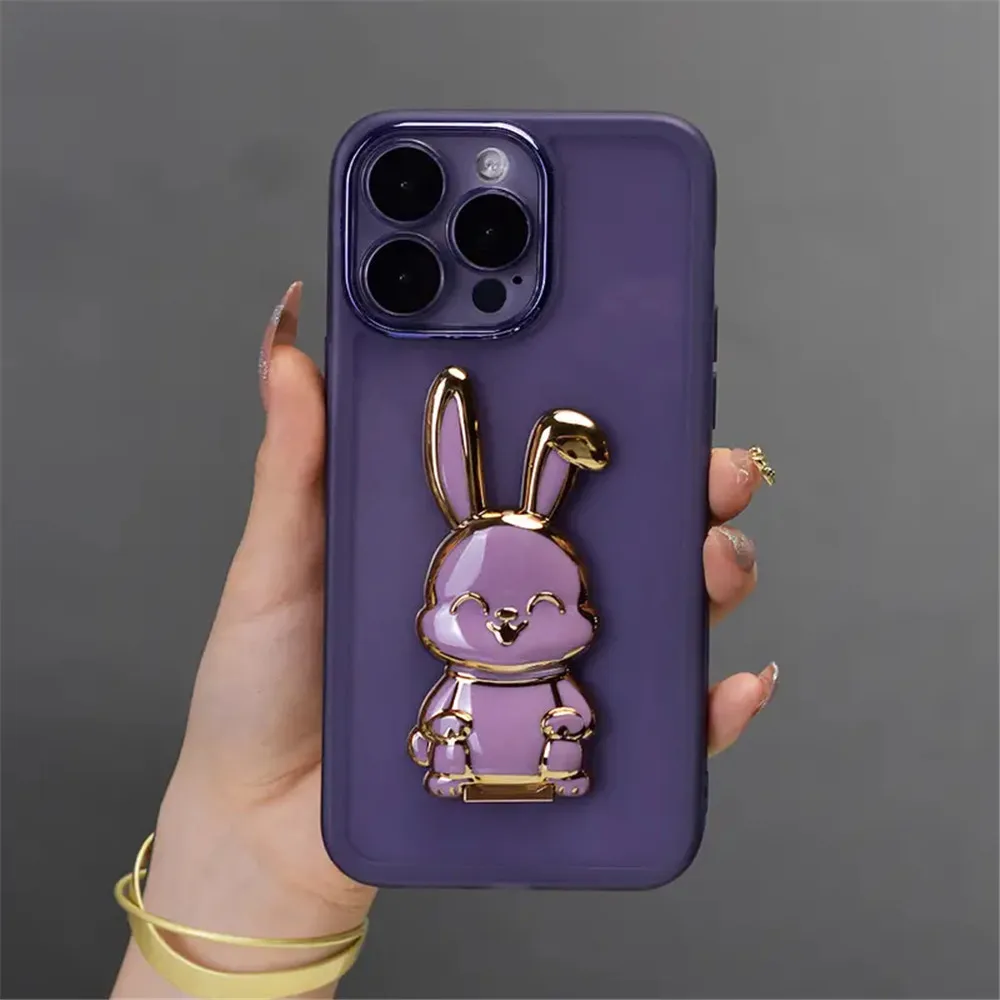 Adorable Rabbit Phone Holder Case - Clear Soft Cover
