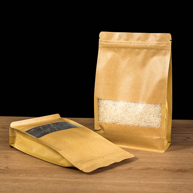 4-10Pcs Kraft Papír Cipzár Zár Ablaktáska Barna Újralázás Stand-Up Tasak Kávébab Esküvői Fesztivál Ételcsomagolás - Image 4